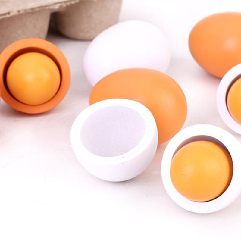 Baby Food Egg - 6 pièces cuisine en bois oeufs