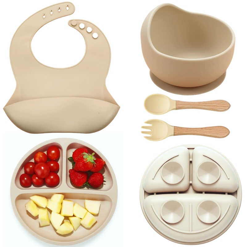 Baby Food Dinner - Ensemble d'alimentation pour bébé en silicone